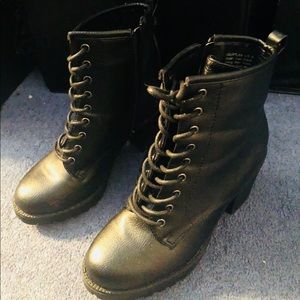 Chunky Heel Black Booties